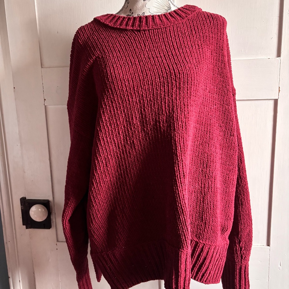 NWOT Aerie Like Candy Crew Knit Sweater Size Medium M Oversized - Picture 3 of 11